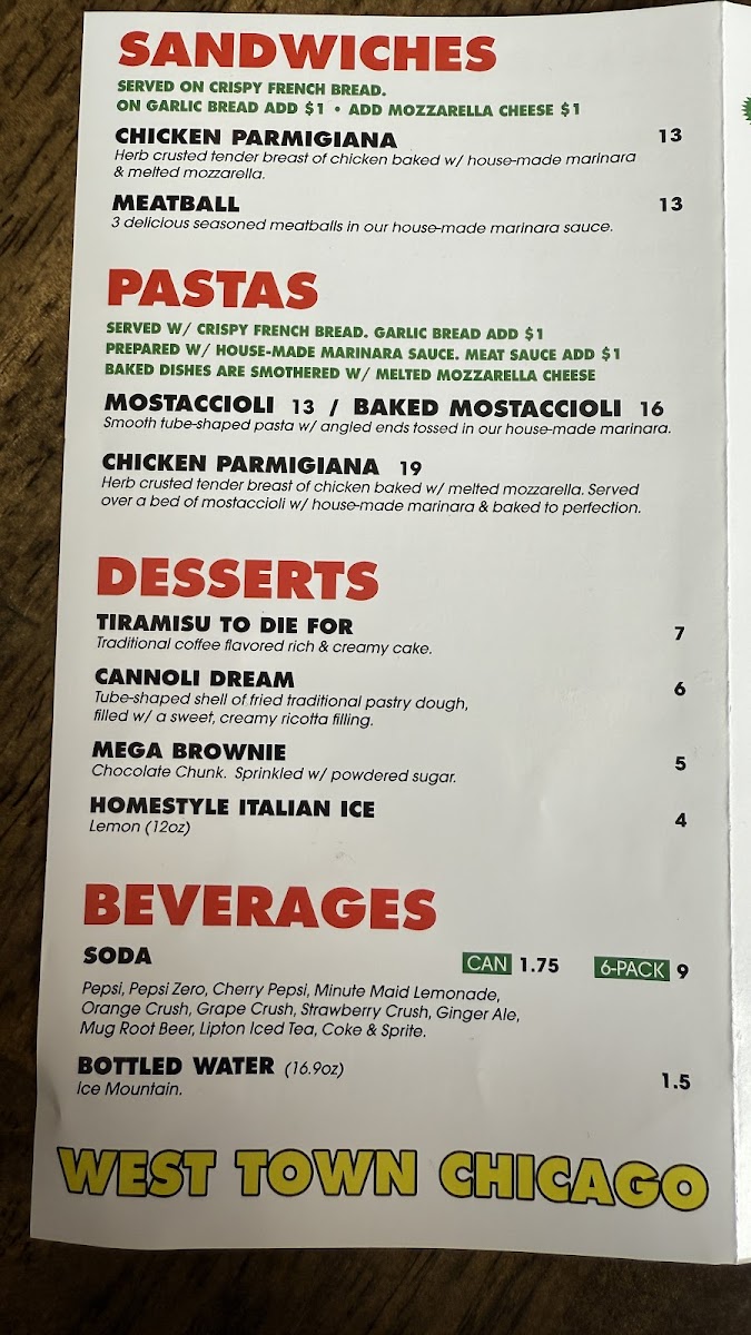 Menu Tortorice's Pizza & Catering-1