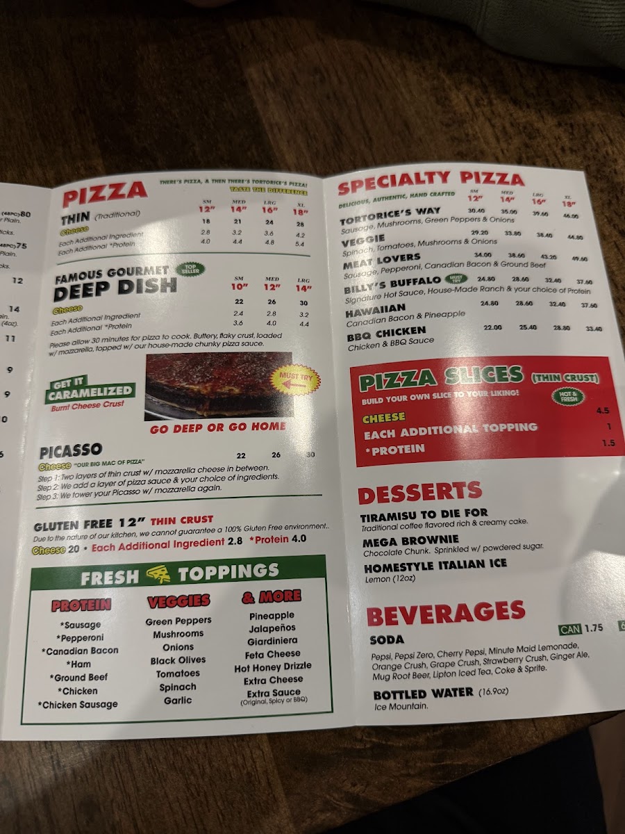 Menu Tortorice's Pizza & Catering-7