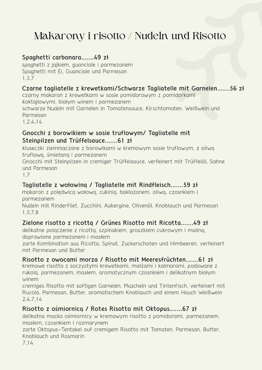 Menu Toscana | Włoska Restauracja | Świnoujście-2