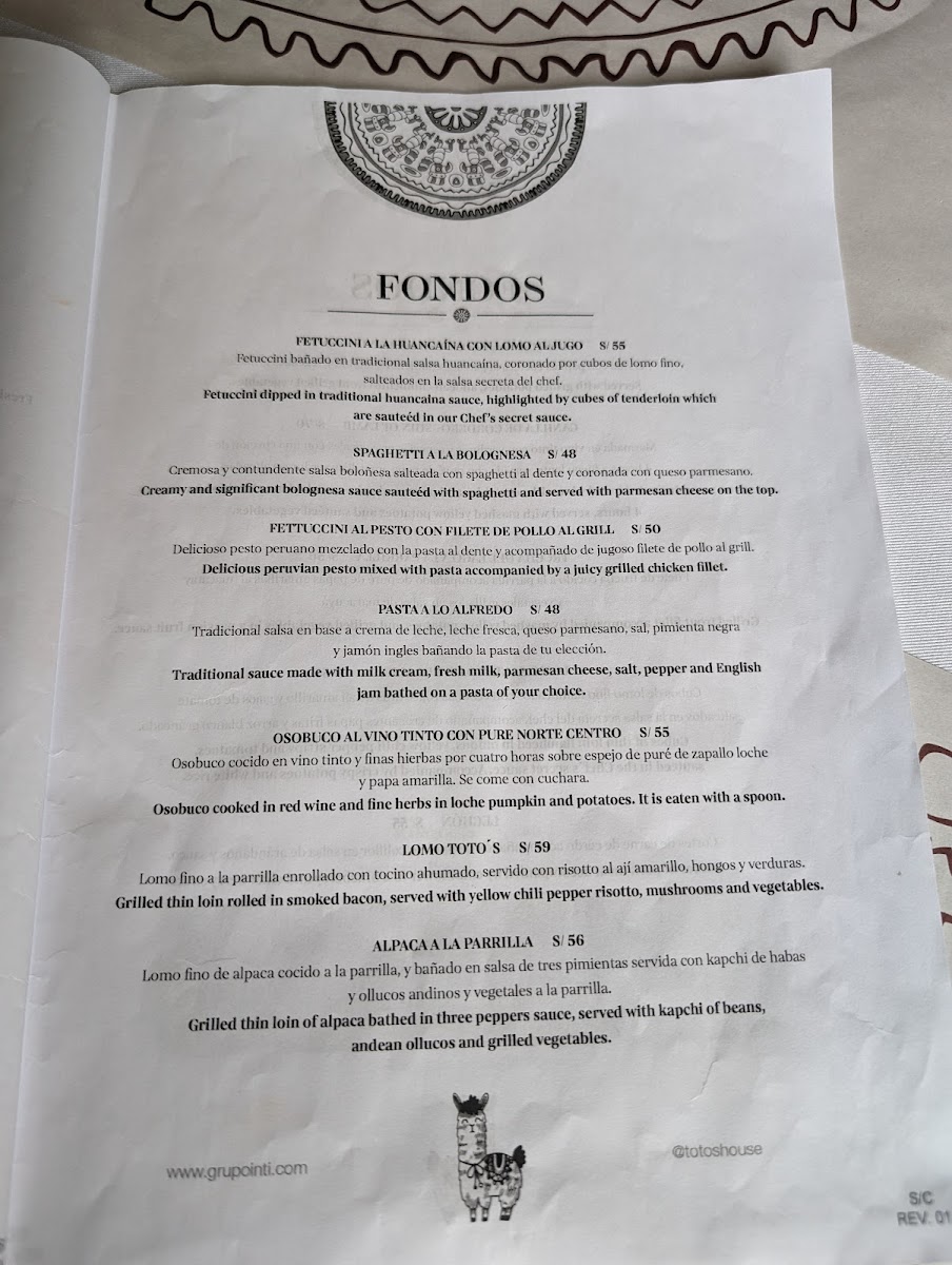 Menu Toto's House-5