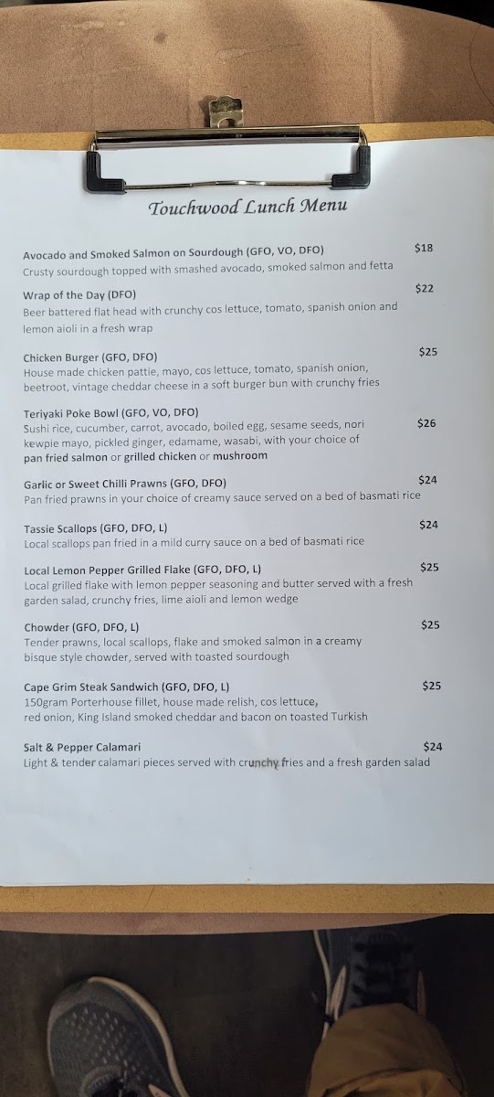 Menu Touchwood Cafe Stanley-5