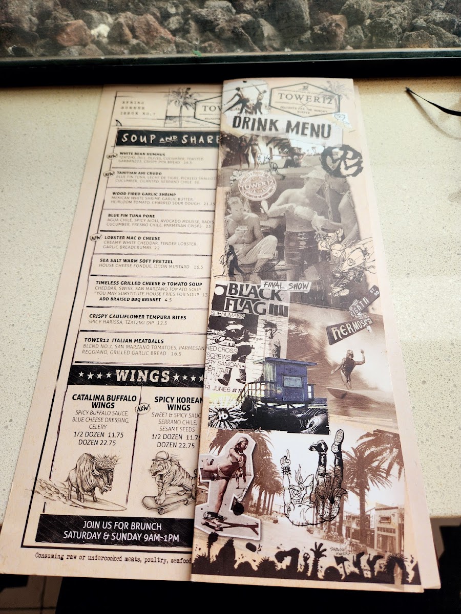 Menu Tower 12-5