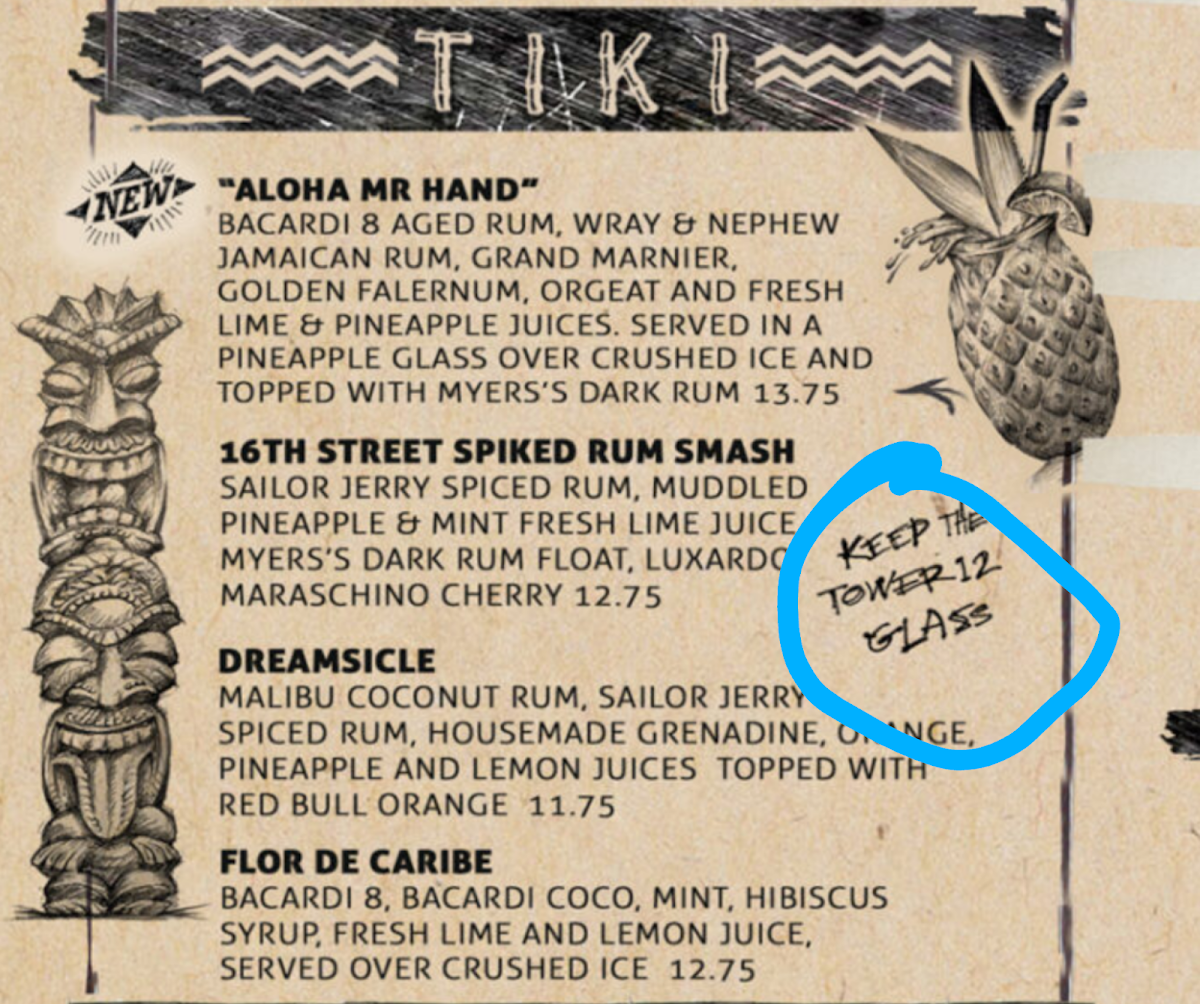 Menu Tower 12-9