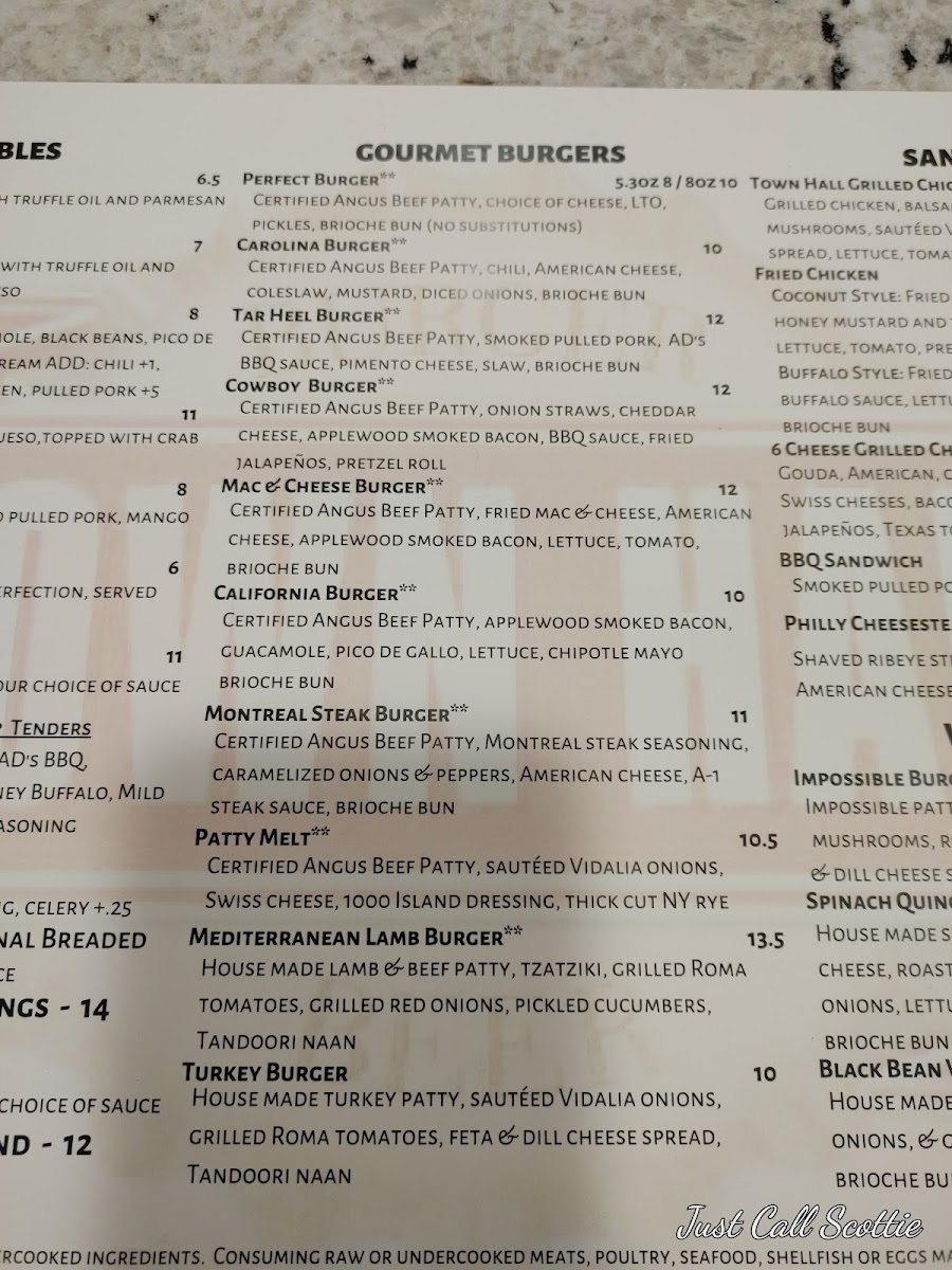 Menu Town Hall Burger & Beer-10