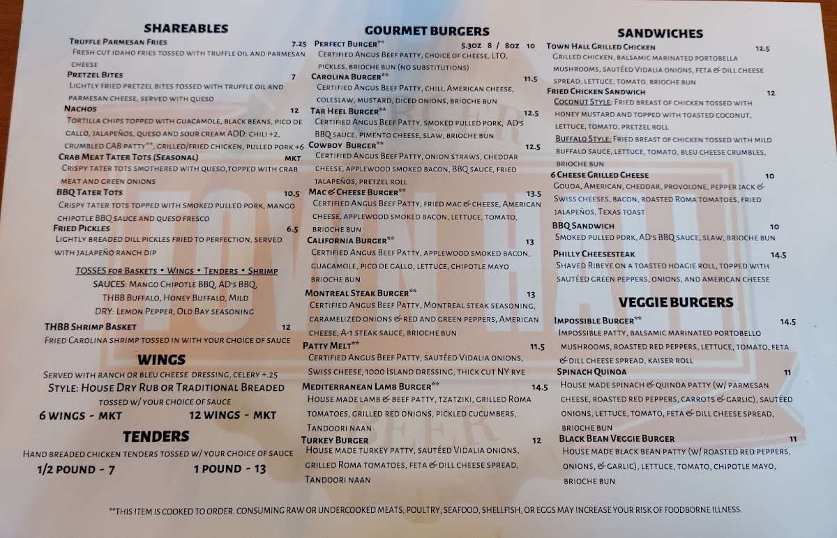 Menu Town Hall Burger & Beer-7