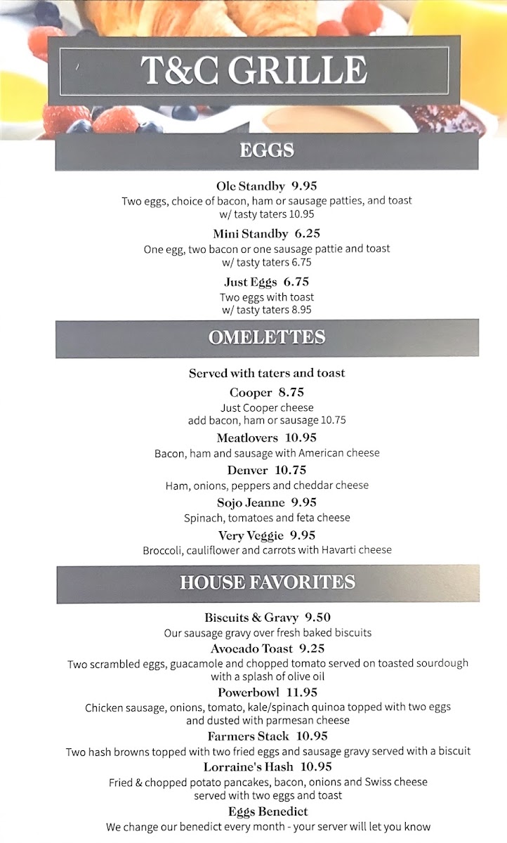 Menu Towne & Country Grille/bakery-2