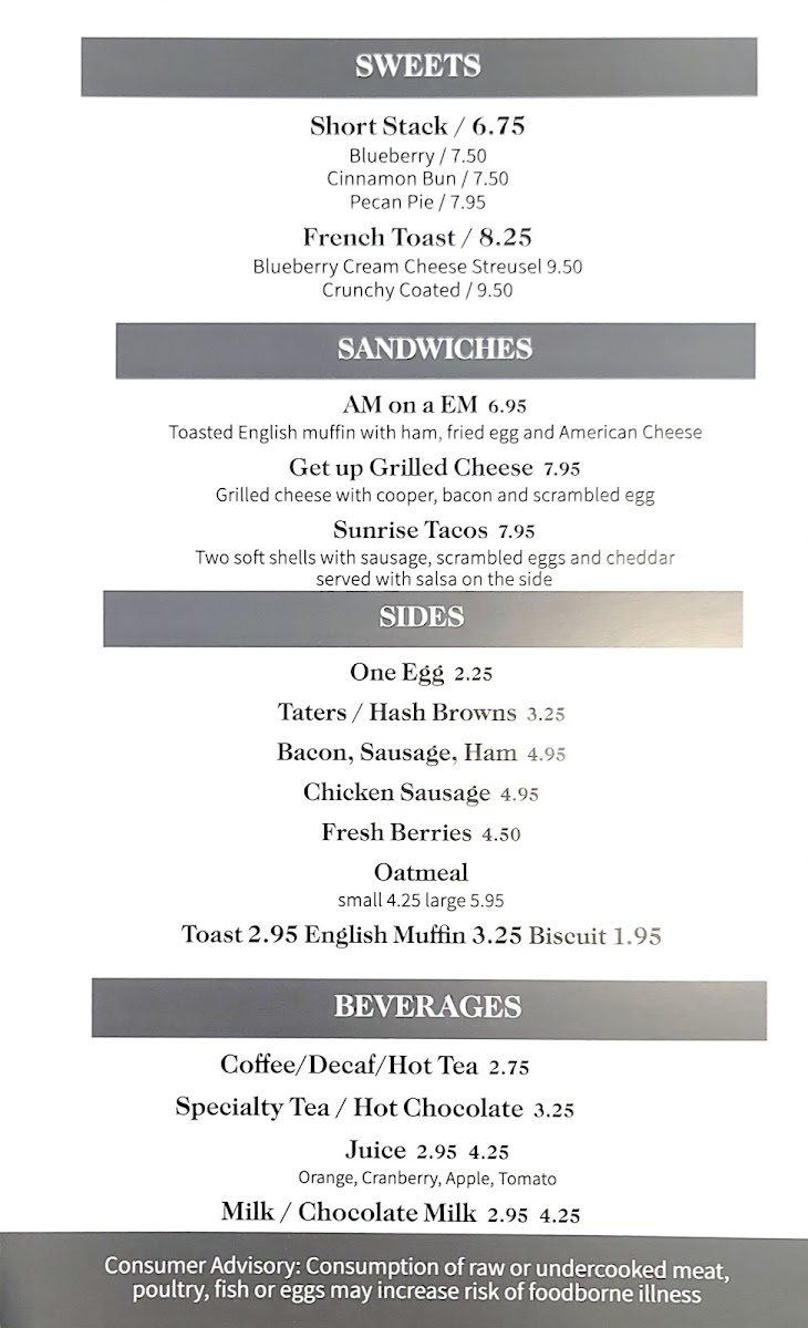 Menu Towne & Country Grille/bakery-4