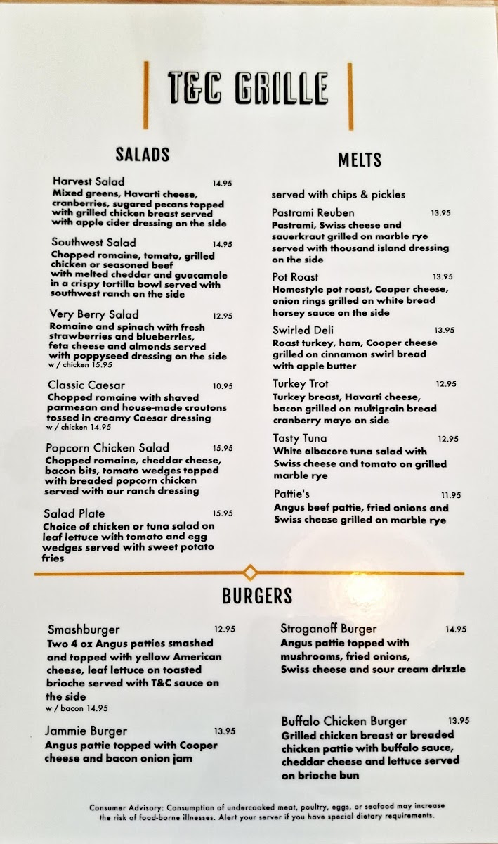 Menu Towne & Country Grille/bakery-6