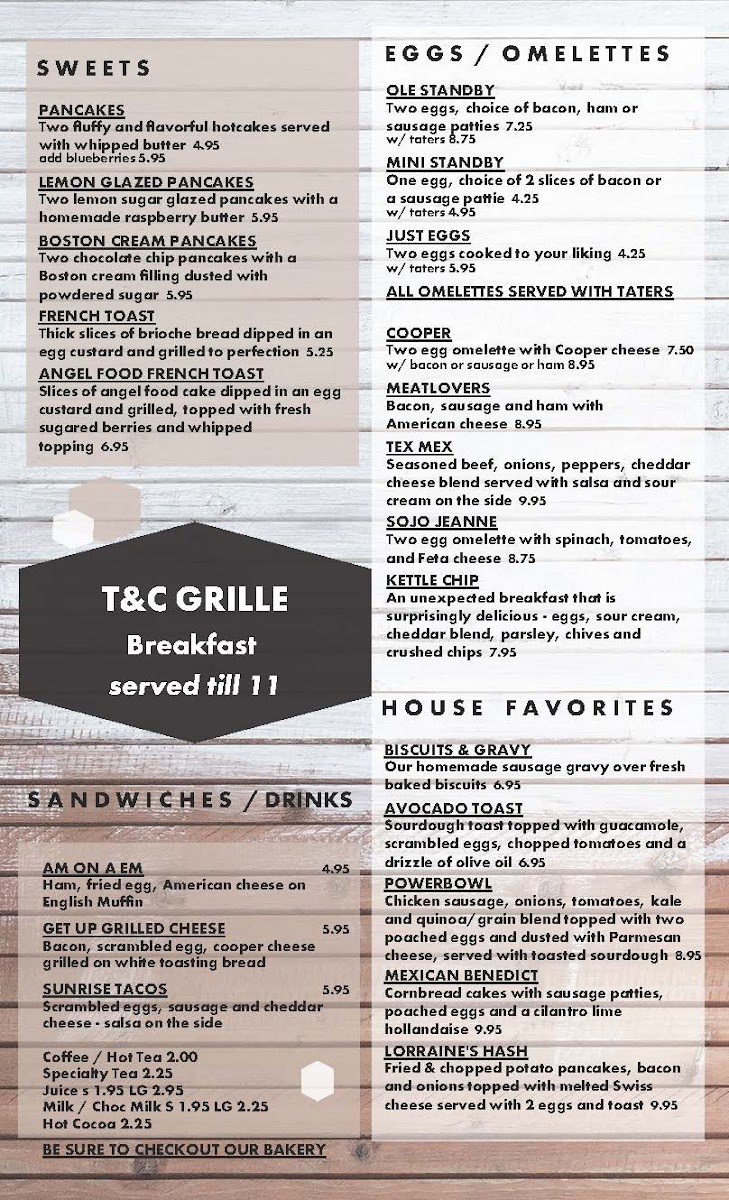 Menu Towne & Country Grille/bakery-7