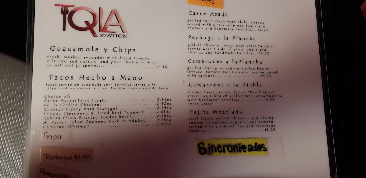 Menu Tqla Station-7