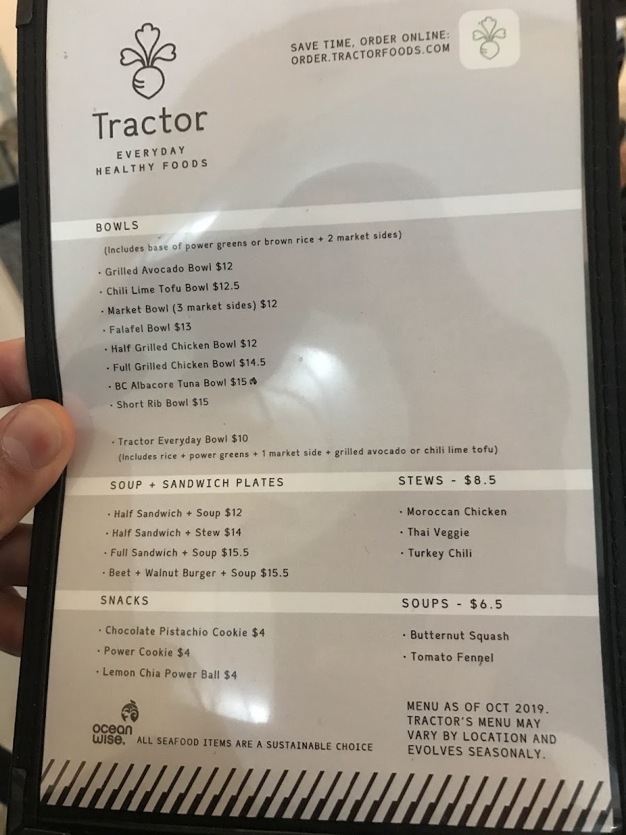 Menu Tractor Everyday Healthy Foods - Marine Building-6