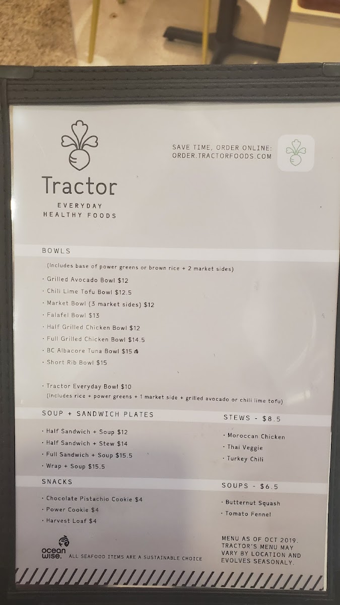 Menu Tractor Everyday Healthy Foods - Pender & Granville-6