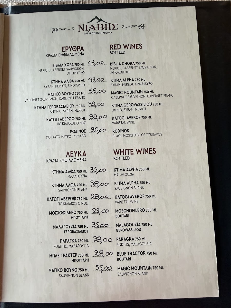 Menu Traditional Tavern «Niavis»-2
