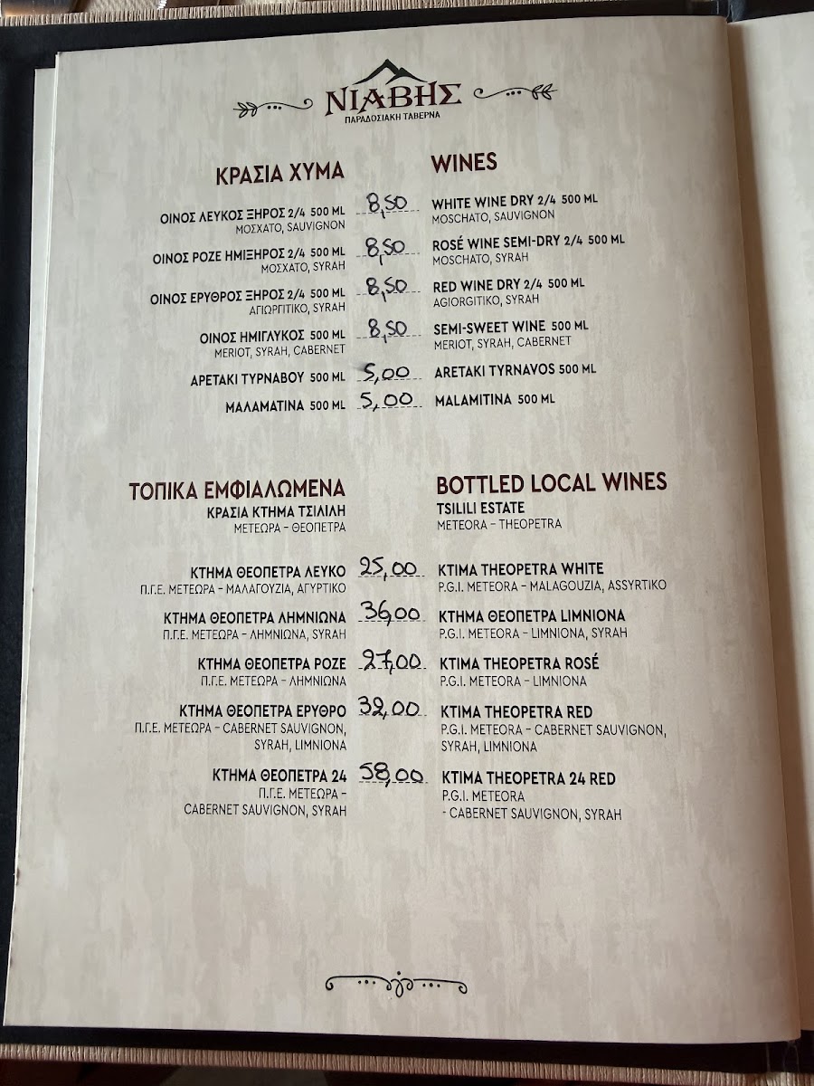 Menu Traditional Tavern «Niavis»-5