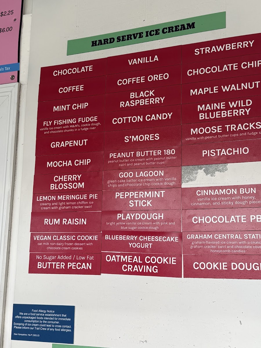 Menu Trails End Ice Cream Shop - Intervale Scenic Vista-1