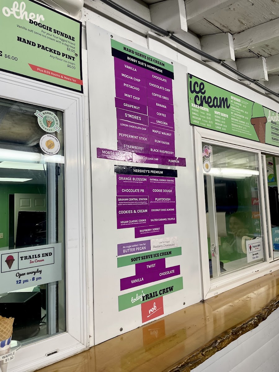 Menu Trails End Ice Cream Shop - Intervale Scenic Vista-2