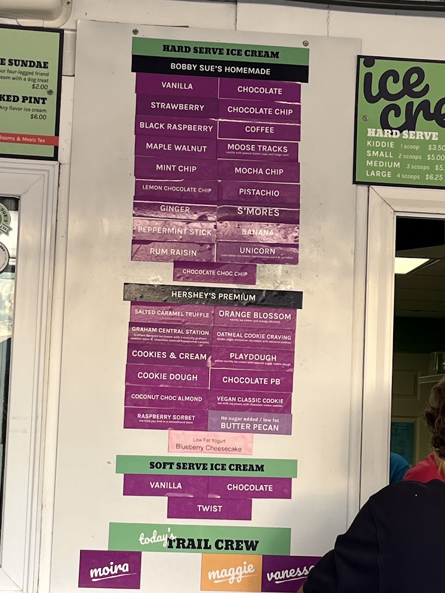 Menu Trails End Ice Cream Shop - Intervale Scenic Vista-4