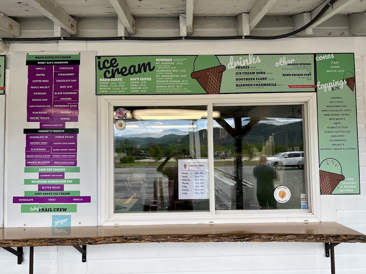 Menu Trails End Ice Cream Shop - Intervale Scenic Vista-6