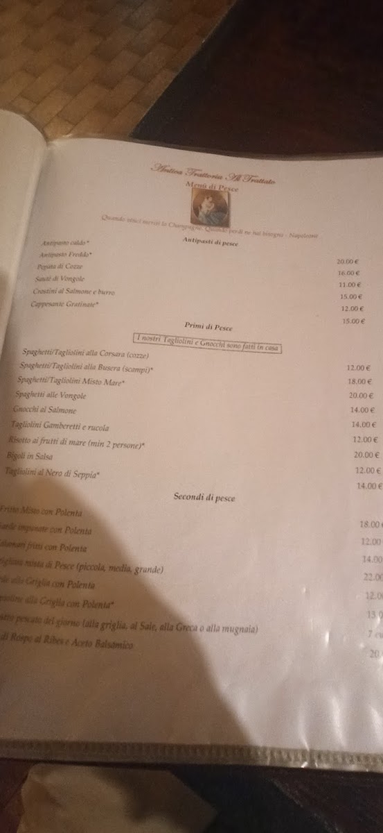 Menu Trattoria Al Trattato Di Rizzardi Mario-1