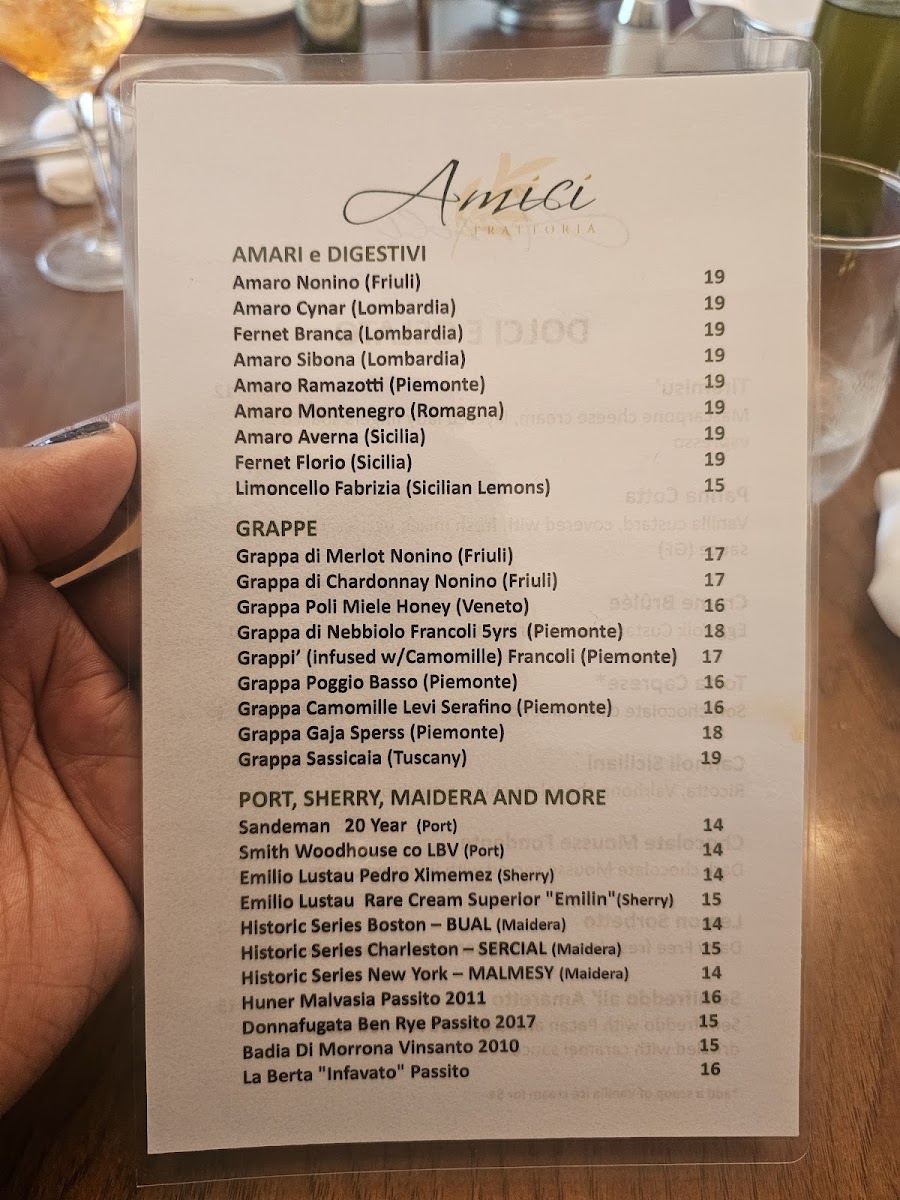 Menu Trattoria Amici At The Americana At Brand-3
