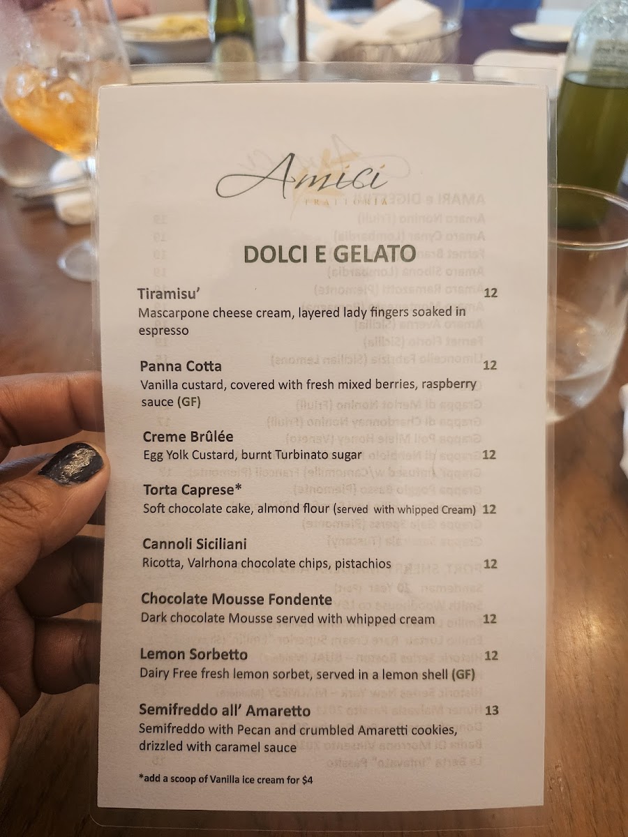 Menu Trattoria Amici At The Americana At Brand-6