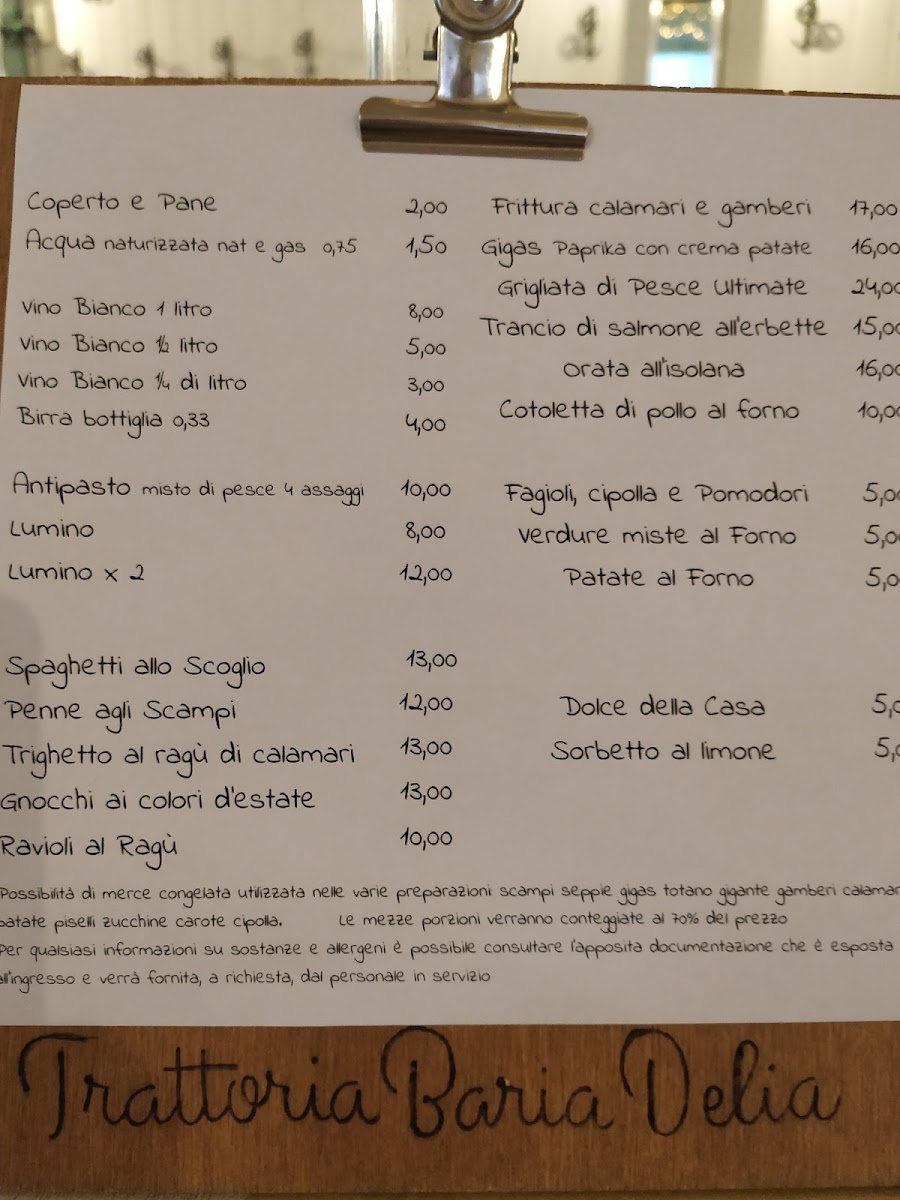 Menu Trattoria Baria Delia-2