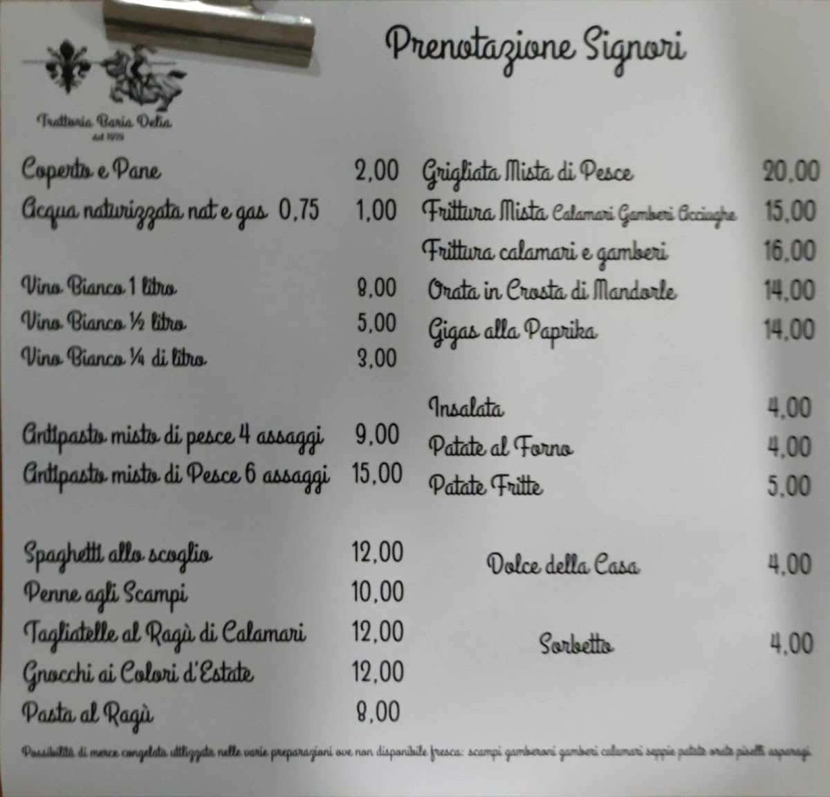 Menu Trattoria Baria Delia-4