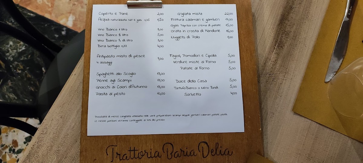 Menu Trattoria Baria Delia-5