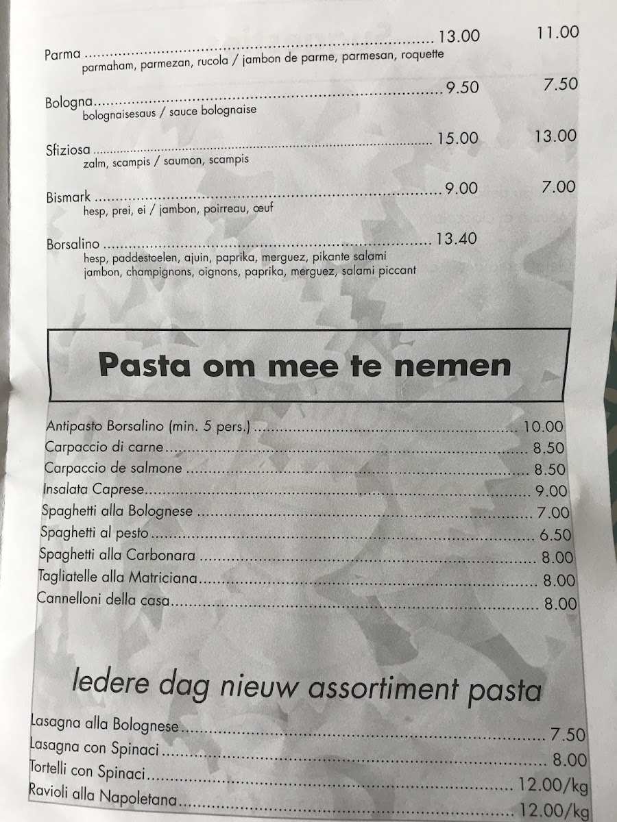 Menu Trattoria Borsalino ????????-9