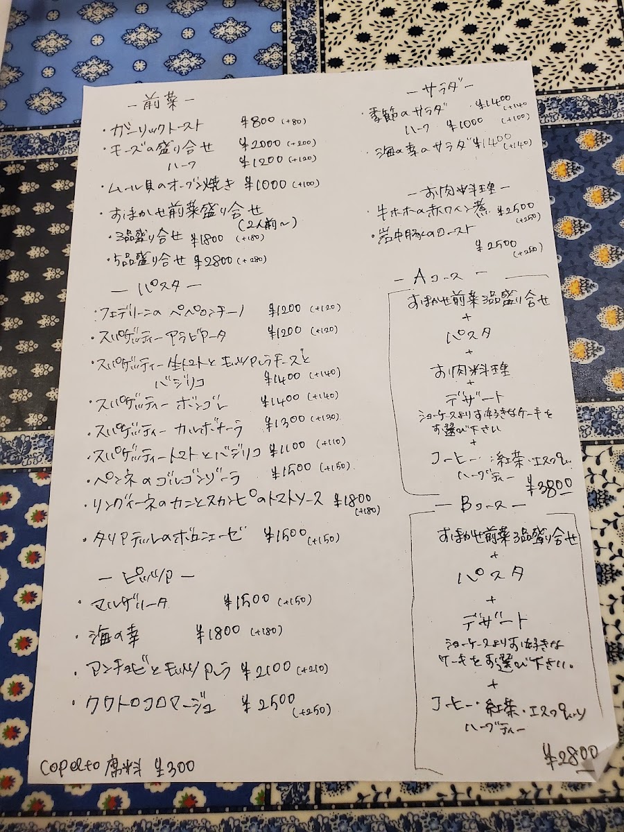 Menu Trattoria Carrera-2