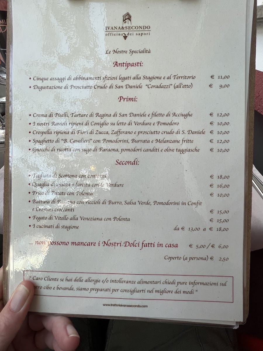 Menu Trattoria Da Ivana & Secondo-3