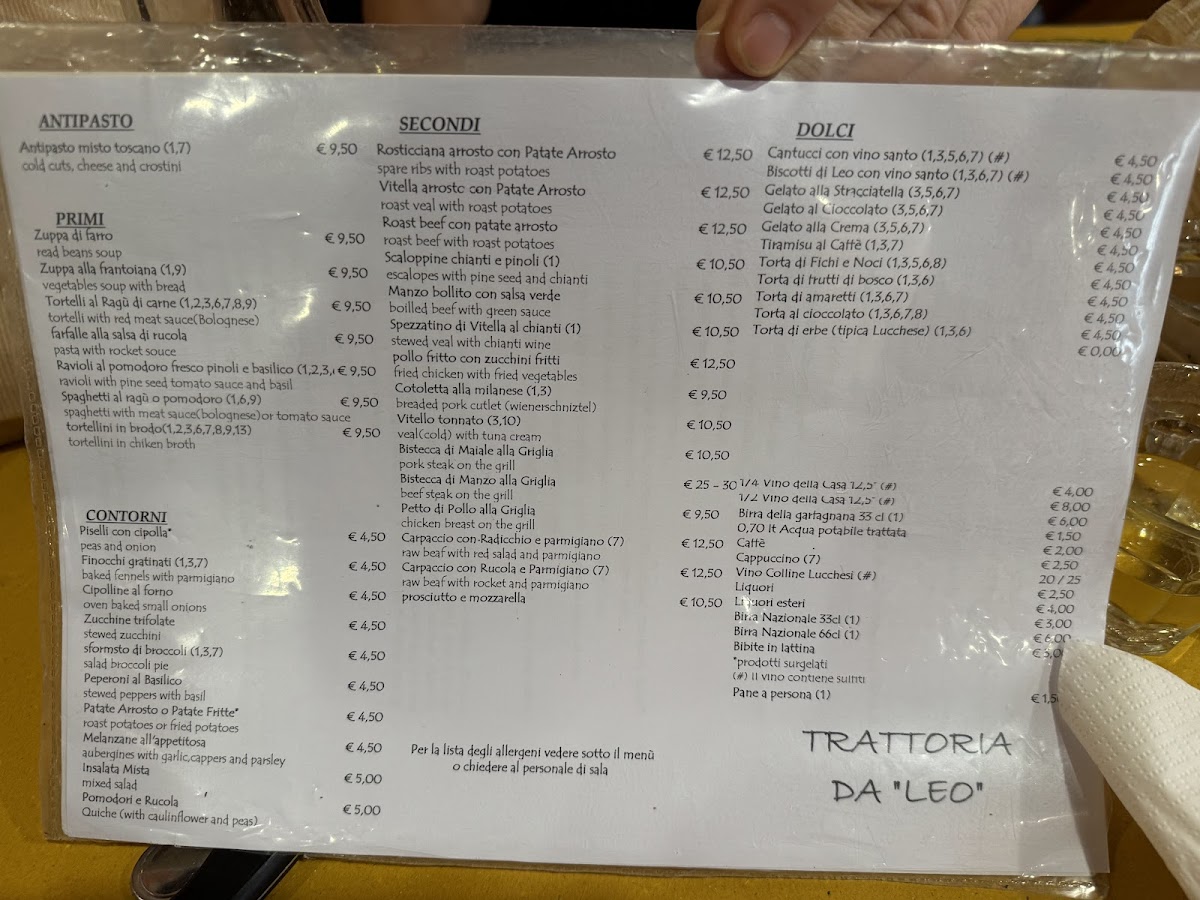 Menu Trattoria Da Leo-4