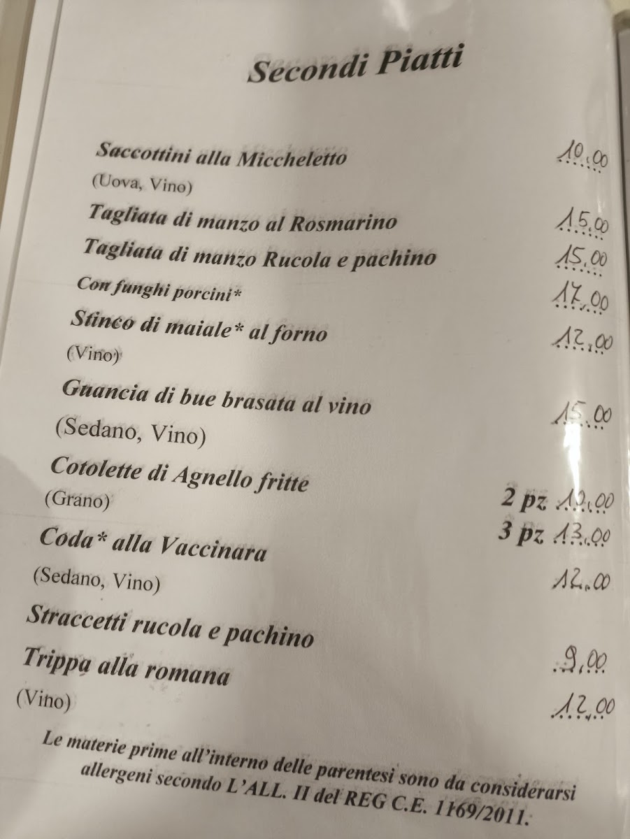 Menu Trattoria 'da Miccheletto'-1
