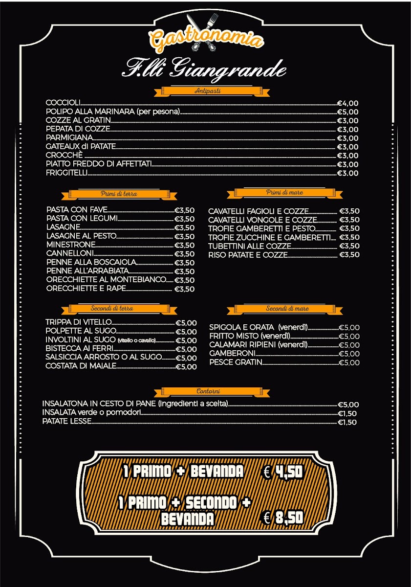 Menu Trattoria Dai F.lli Giangrande-1