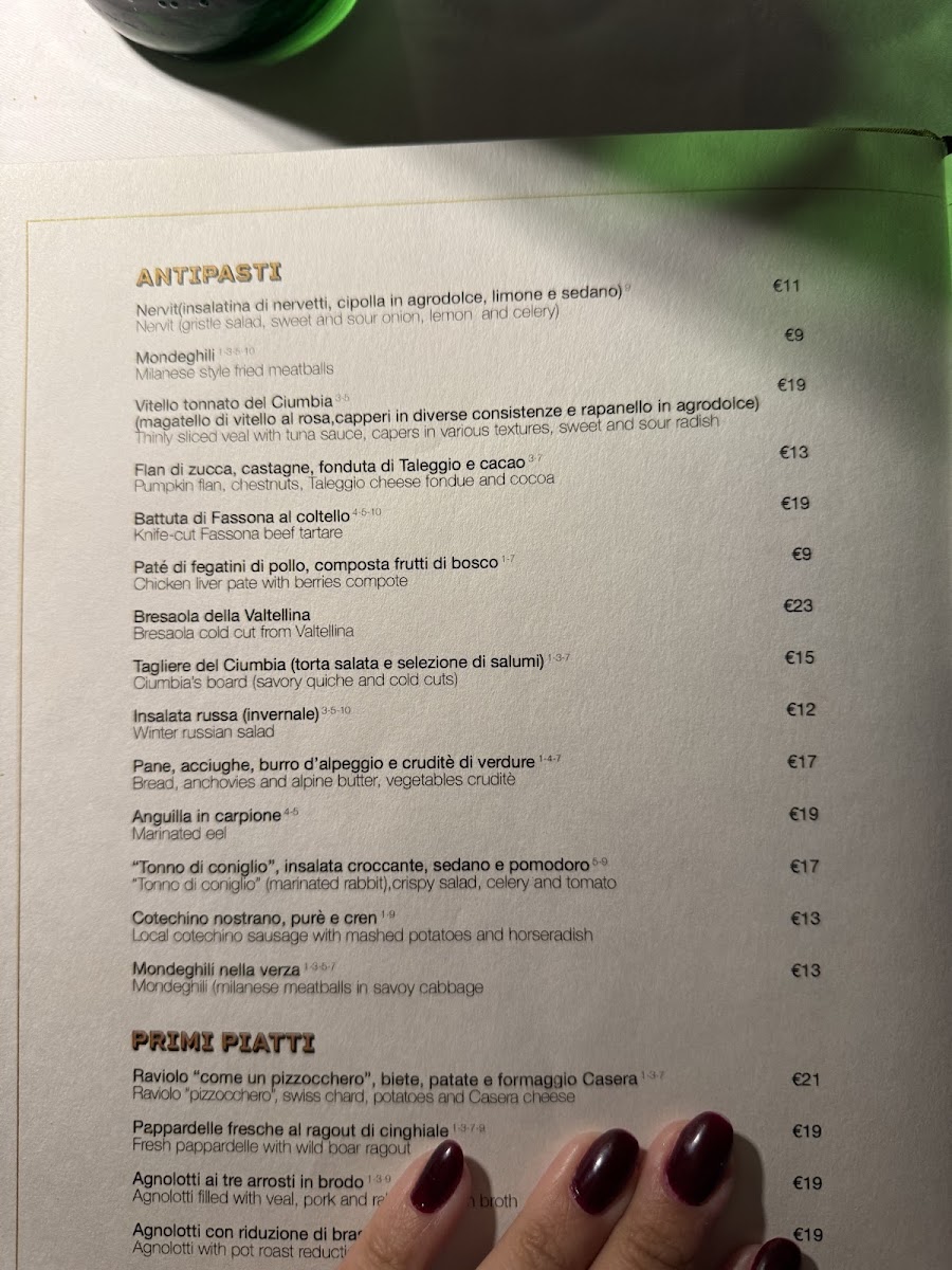 Menu Trattoria Del Ciumbia-3