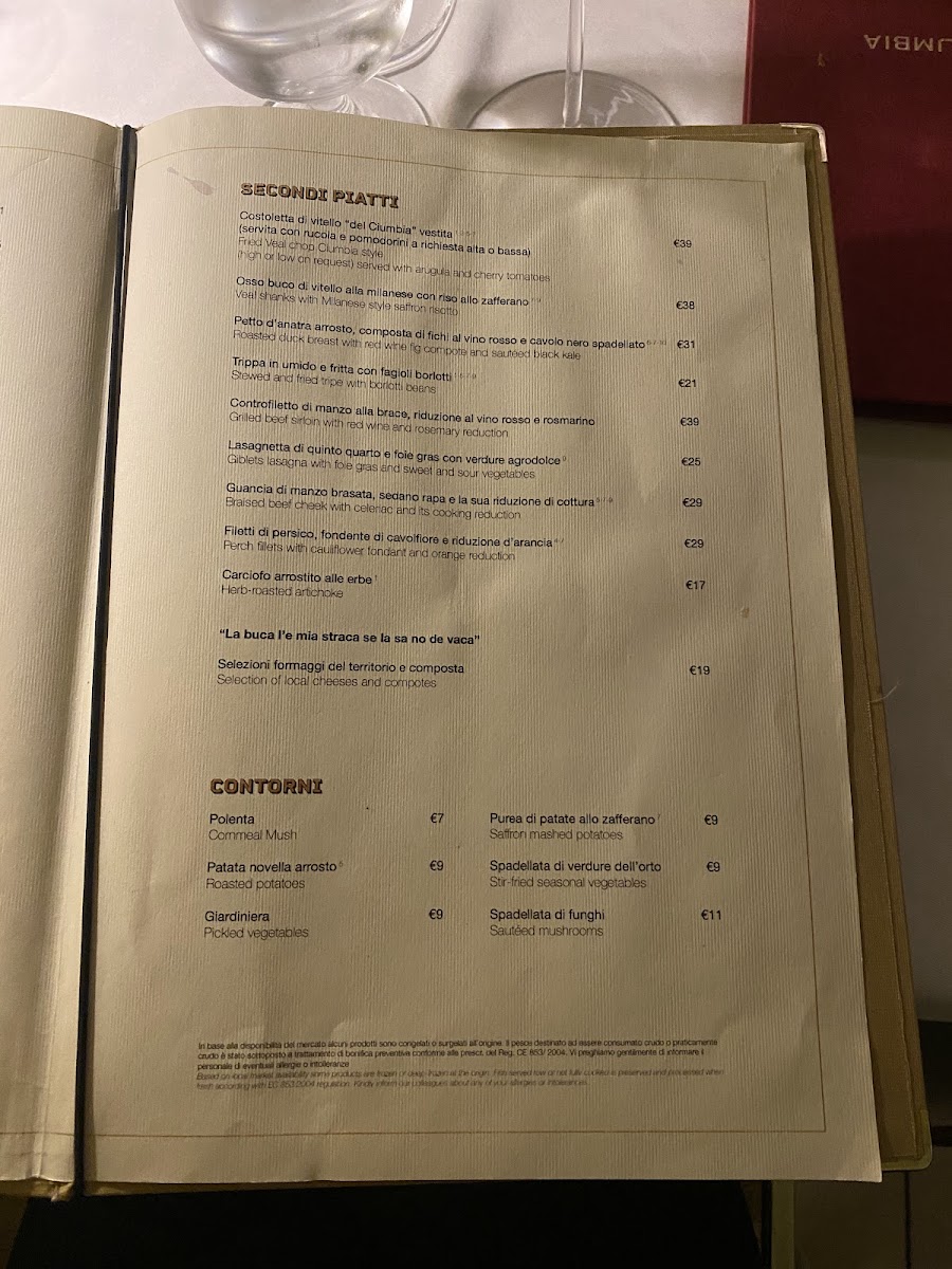 Menu Trattoria Del Ciumbia-5