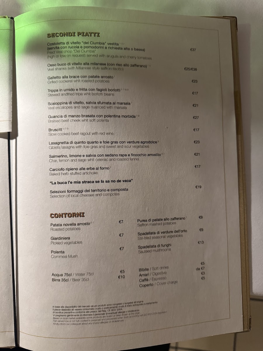Menu Trattoria Del Ciumbia-6