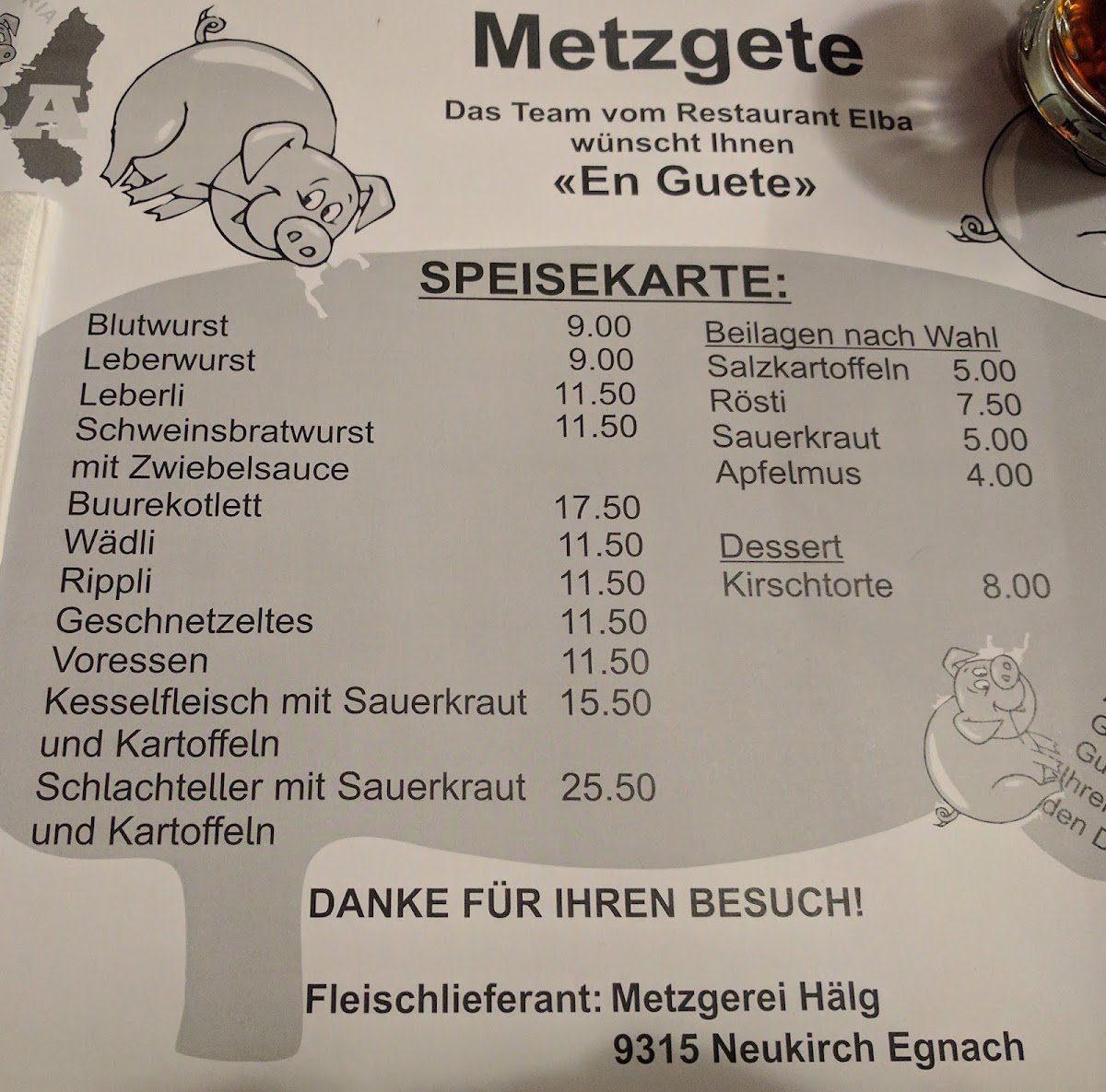 Menu Trattoria Elba St.gallen / Neu Pinas Kitchen-2