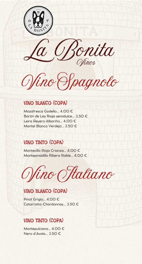 Menu Trattoria La Bonita-2