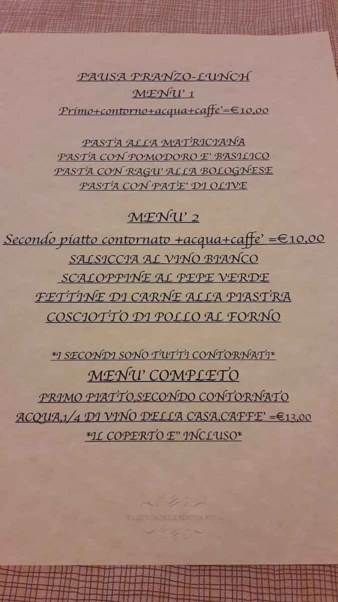 Menu Trattoria La Pesa-3