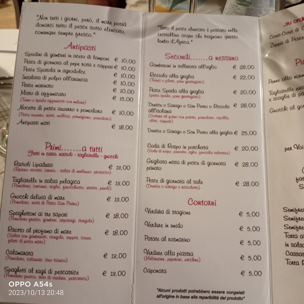 Menu Trattoria La Risacca Lampedusa-1