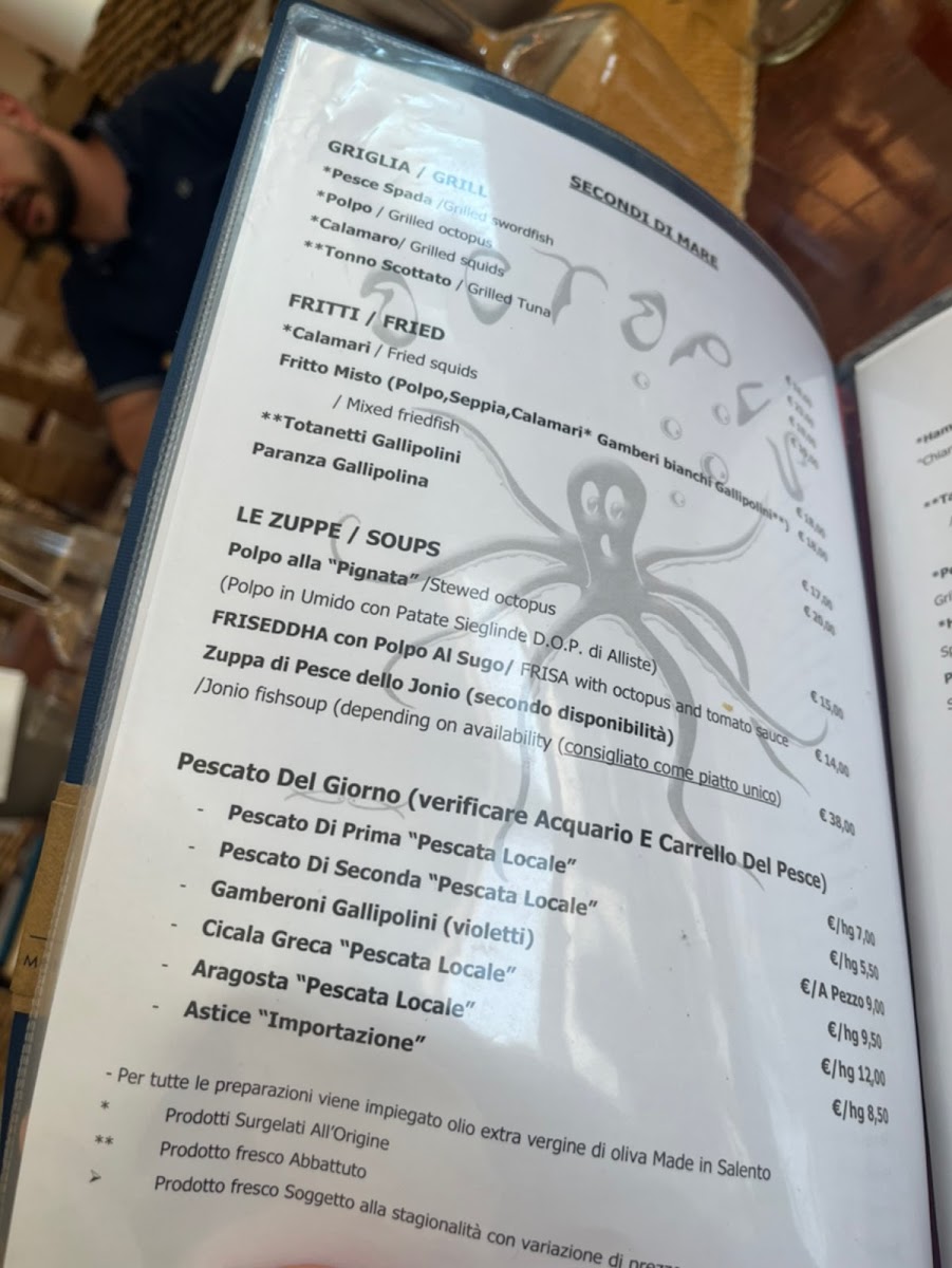 Menu Trattoria Octopus ....dal 2003, Il Sapore Del Mare!!!-3