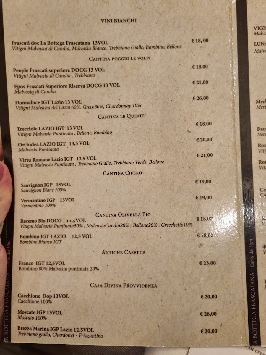 Menu Trattoria Pinseria La Bottega Frascatana-5