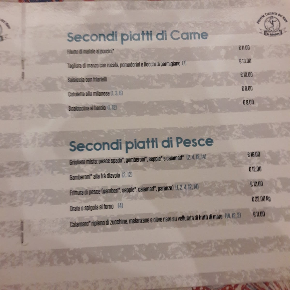 Menu Trattoria Pizzeria Del Mare Da Salvatore-5