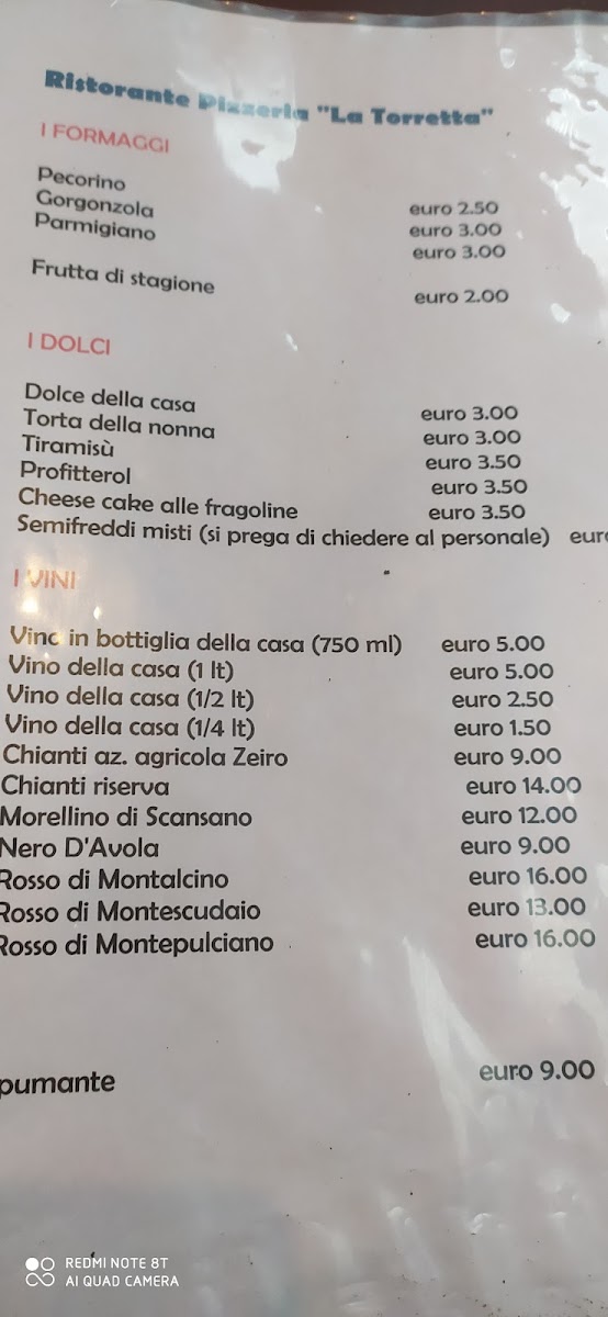 Menu Trattoria Pizzeria La Torretta-5