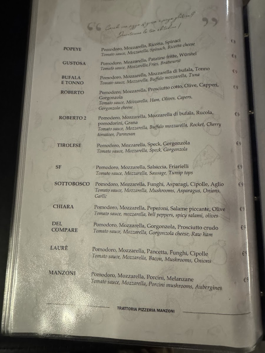 Menu Trattoria Pizzeria Manzoni-5
