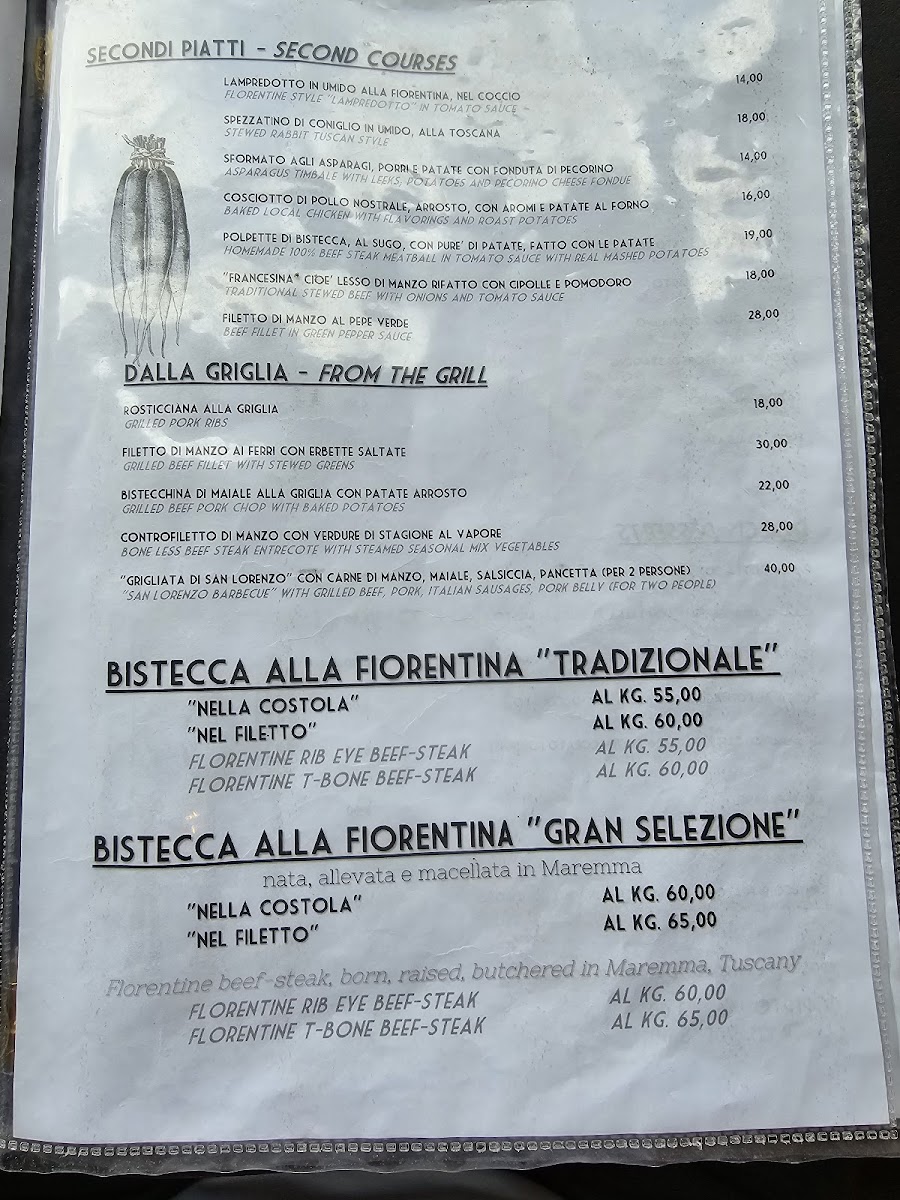 Menu Trattoria San Lorenzo Firenze-10