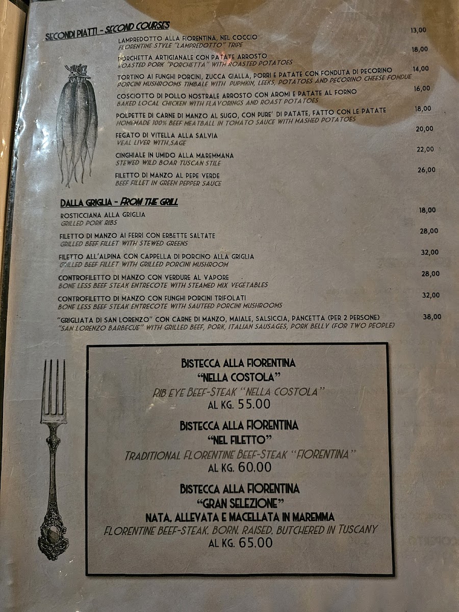 Menu Trattoria San Lorenzo Firenze-8