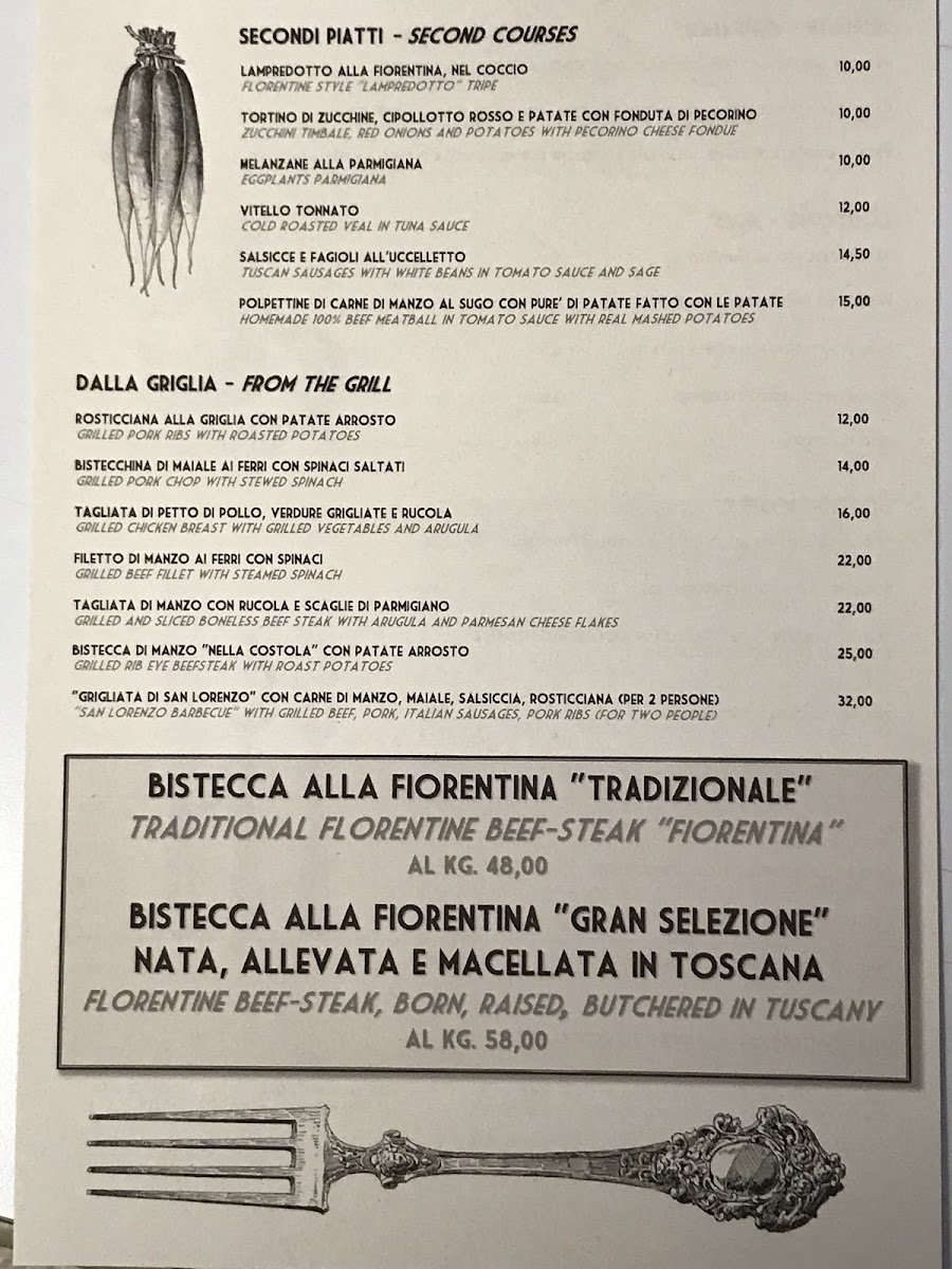 Menu Trattoria San Lorenzo Firenze-9