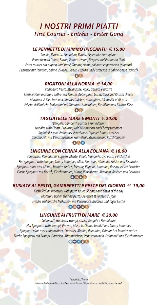 Menu Trattoria Tiramisù Restaurant In Taormina-10